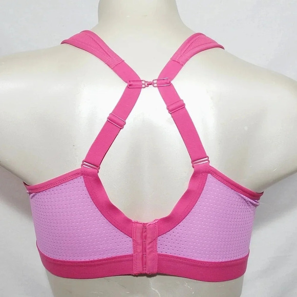 44D Felina 215152 Unity Unlined Wire Free Sports Bra Cyclamen Pop Pink NWT - Picture 5 of 8